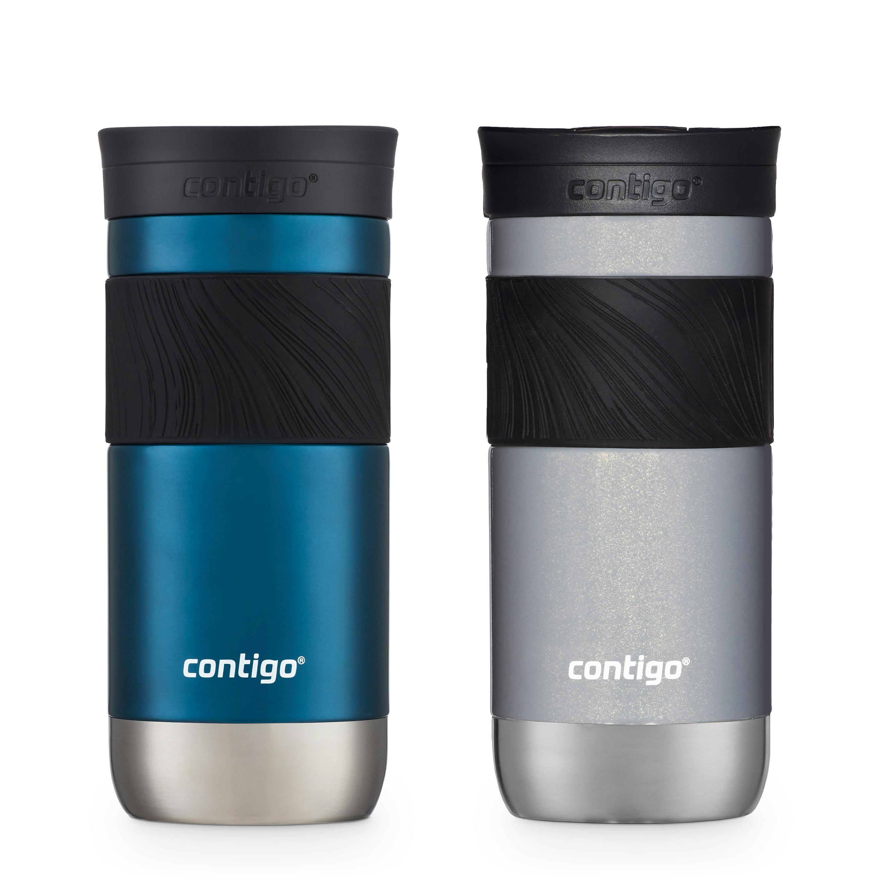 Contigo® SNAPSEAL™ Insulated Stainless Steel Travel Mug with Grip, 16oz., Blueberry Transparent Satin & Gold Morel