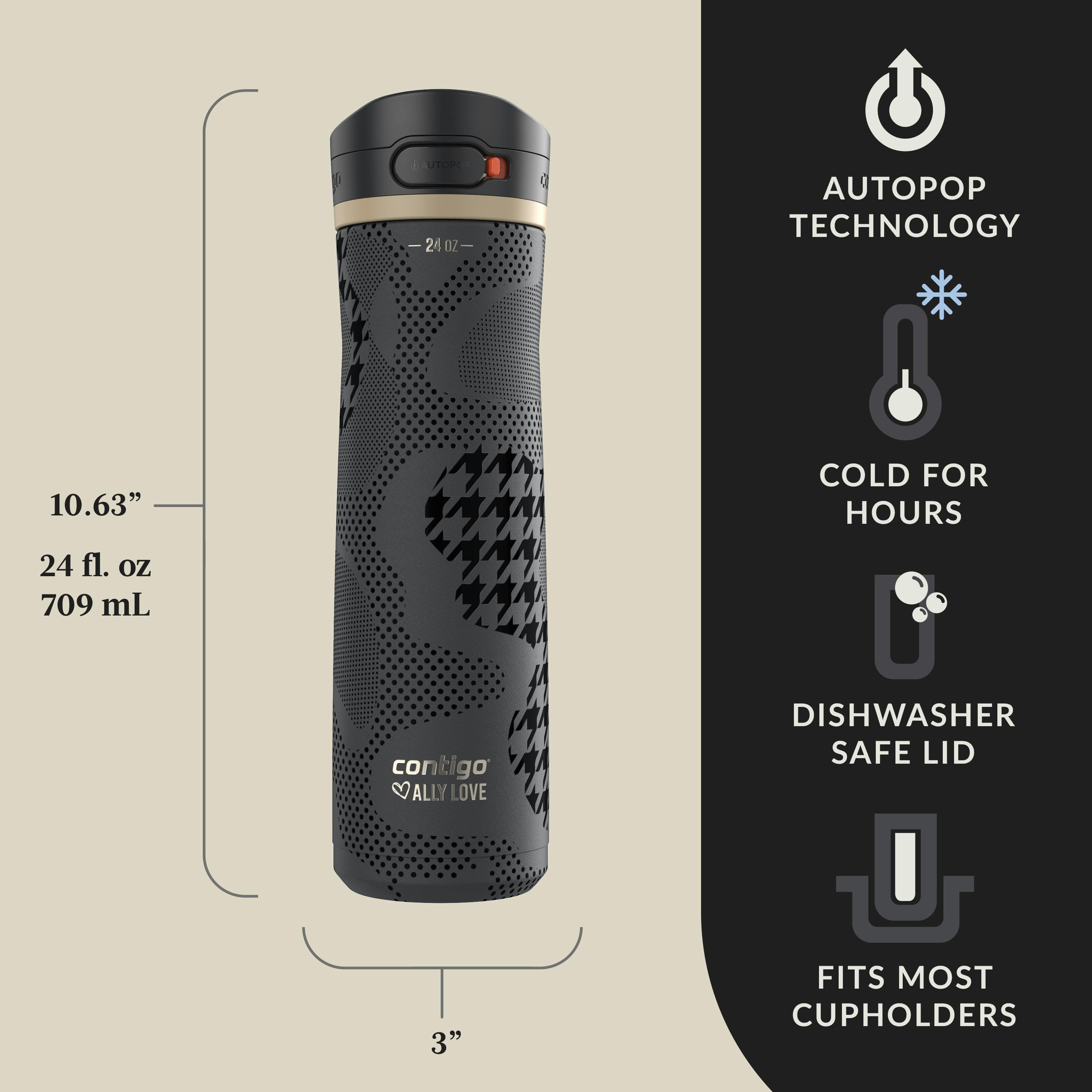 Contigo® x Ally Love Jackson Chill 2.0 Stainless Steel Water Bottle with AUTOPOP® Lid, 24oz