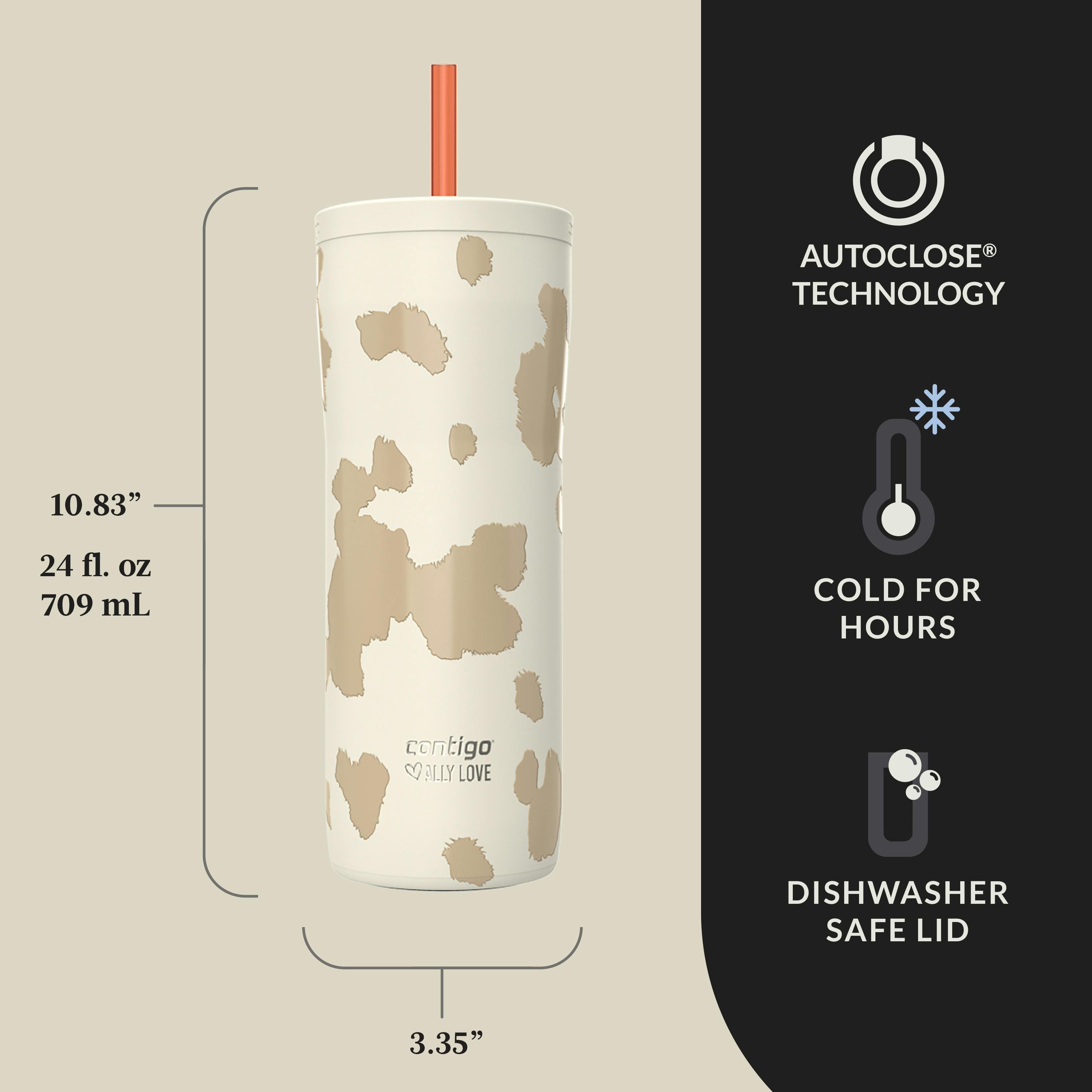 Contigo® x Ally Love Streeterville 2.0 Stainless Steel Tumbler with Straw, 24oz