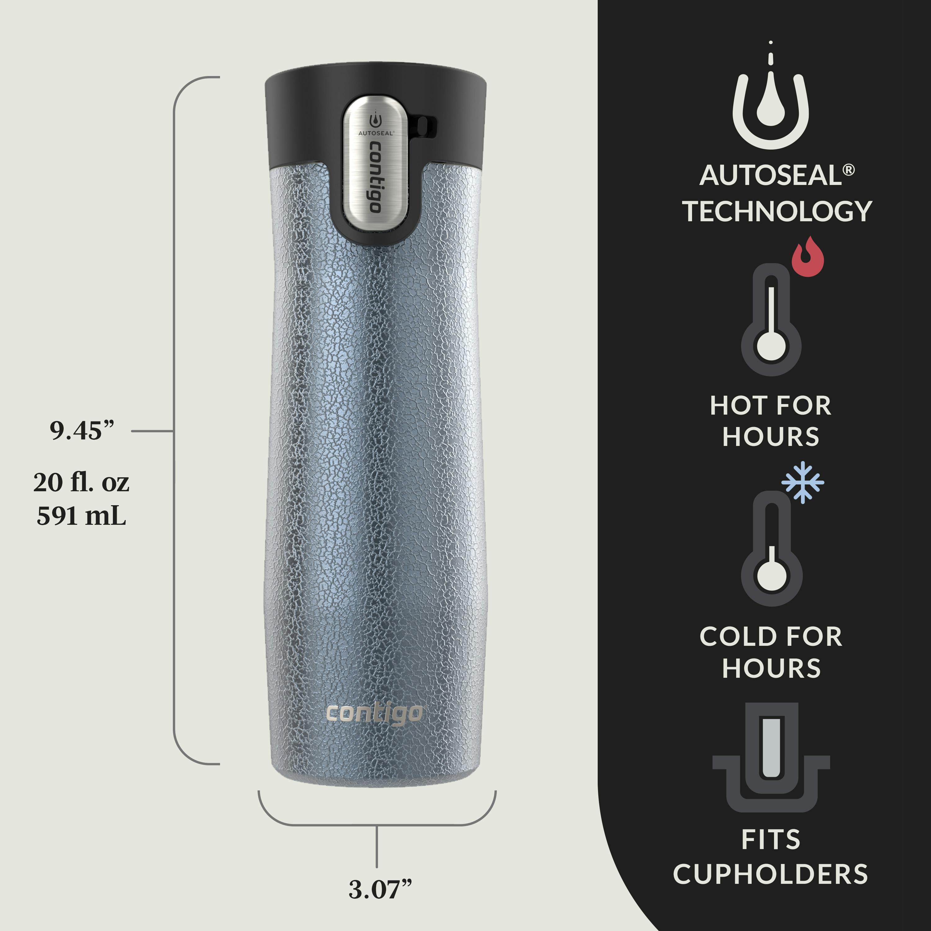 Contigo® AUTOSEAL® West Loop Vacuum-Insulated Stainless Steel Travel Mug with Easy-Clean Lid, 20 oz, 2-Pack